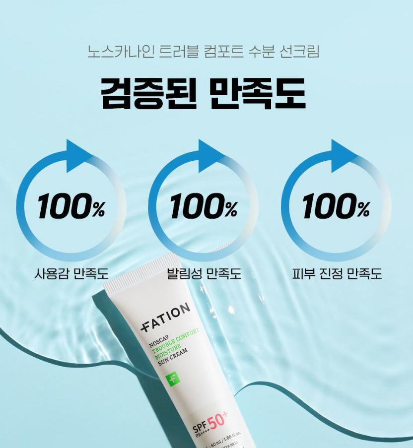 [FATION] Lightweight Moisture Sun Cream Fresh Comfortable Finish SPF50+ Set 40ml x2