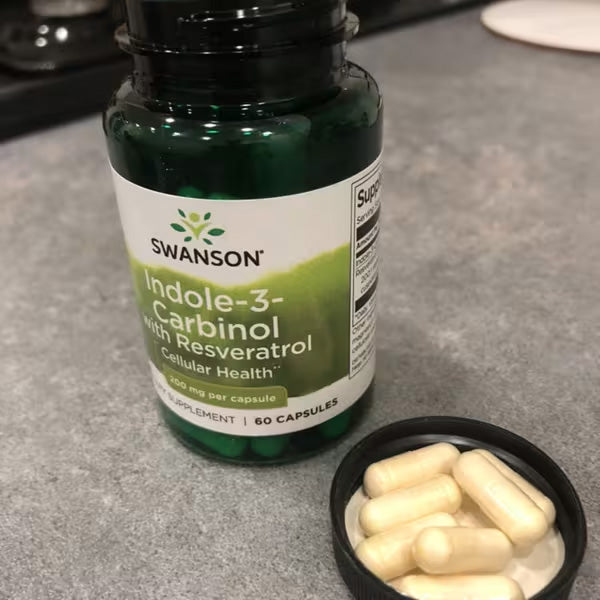 [Swanson] Indole-3-Carbinol with Resveratrol | Plant-Based Dietary Supplement for Daily Wellness | 60 Capsules