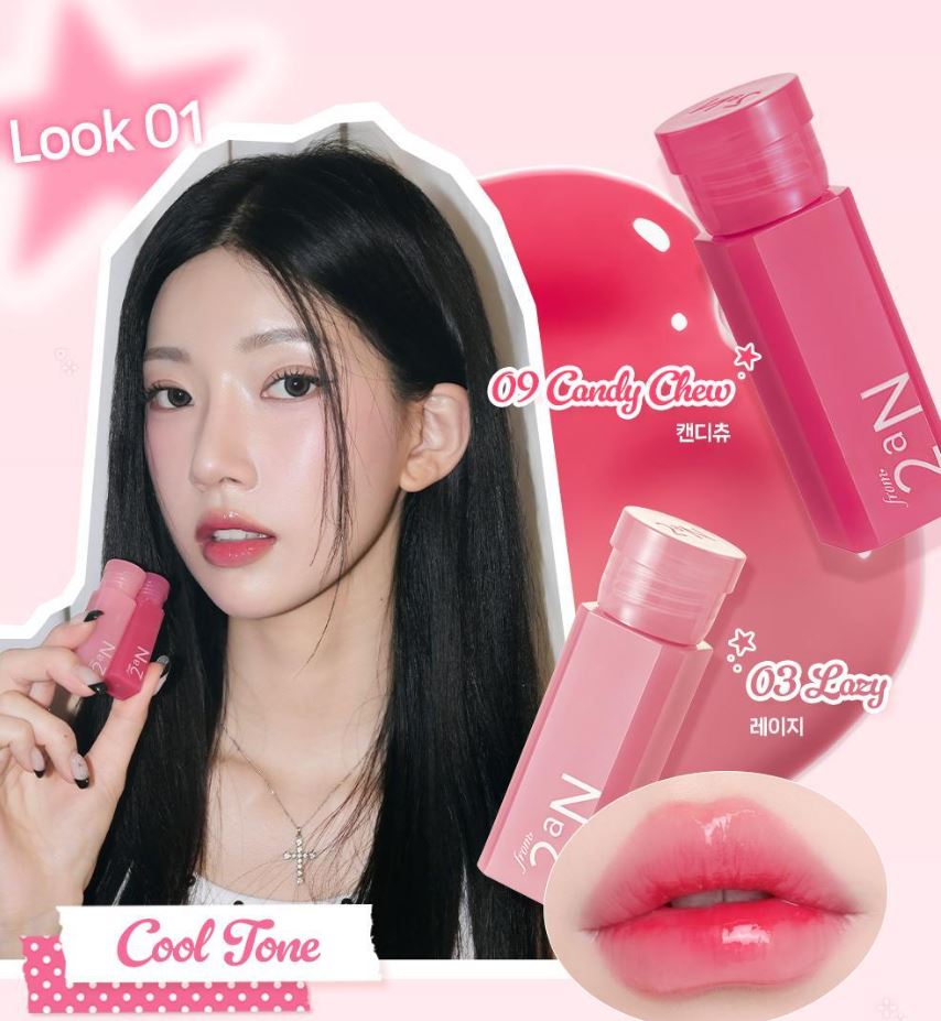 [2aN] Mini Glaze Bouncing Tint Glossy Radiant Finish Lip Tint 2g | 6 Shades