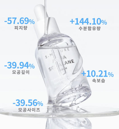 [S.NATURE] Aqua Squalane Serum Refill Set – Lightweight Hydrating Finish (50 ml Refill + 10 ml Cream)