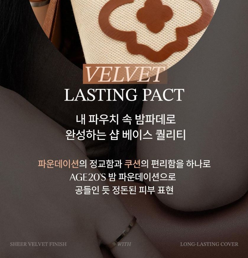 [AGE20S] Velvet Lasting Pact Sheer Velvet Finish Cushion Set (Main 14g + Refill 14g + Pouch)