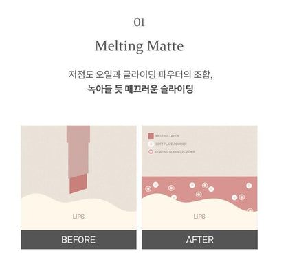 [hince] Slim Stick Melting Matte Lipstick Soft Blur Finish 1.5g