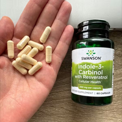 [Swanson] Indole-3-Carbinol with Resveratrol | Plant-Based Dietary Supplement for Daily Wellness | 60 Capsules