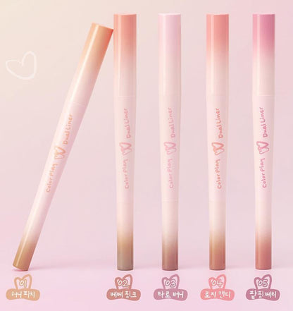[2aN] Color Play Dual Liner Soft Matte & Pearl Finish Eye Liner 5 Colors