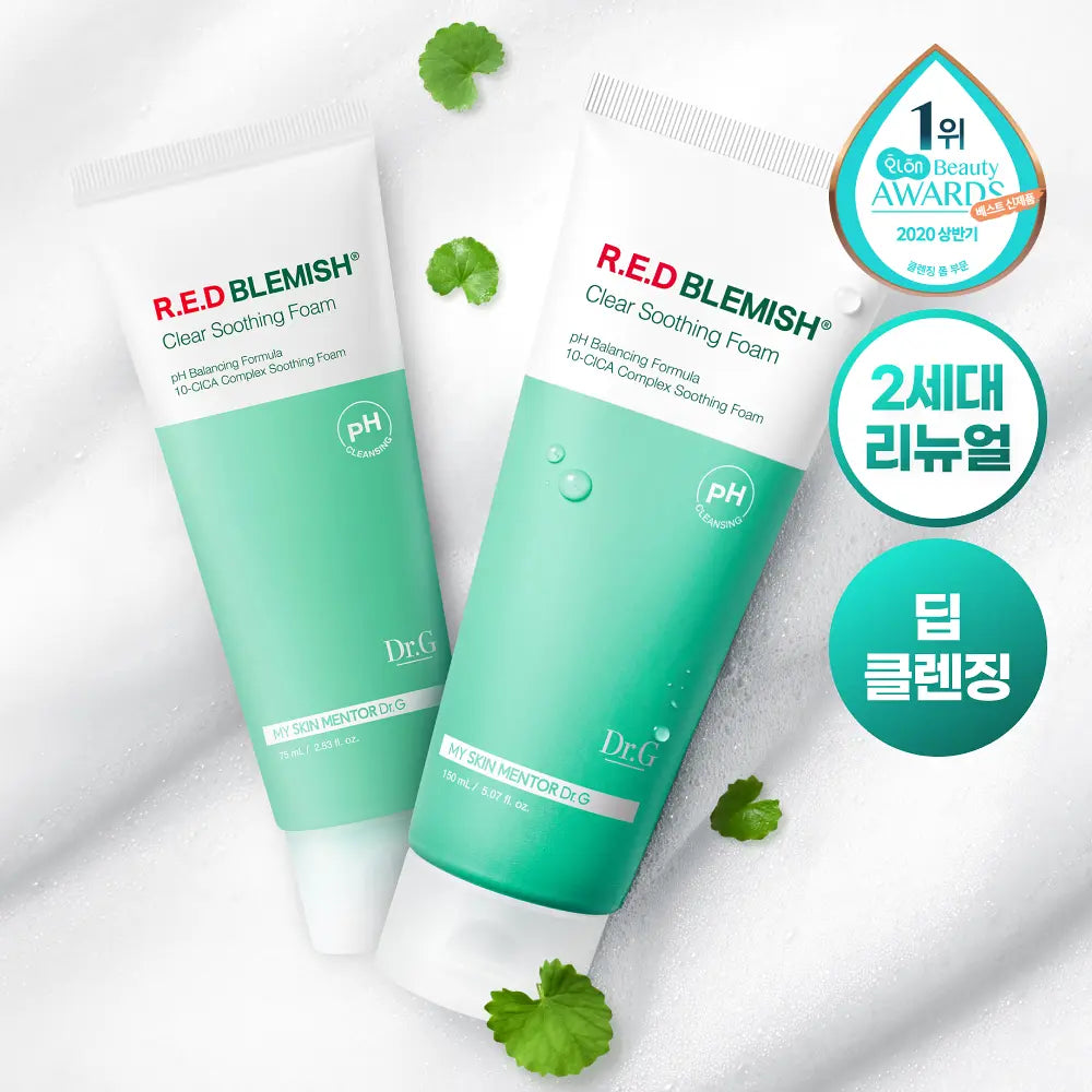 [Dr.G] Red Blemish Clear Soothing Foam Set with Soft Creamy Lather | 2-Piece Option