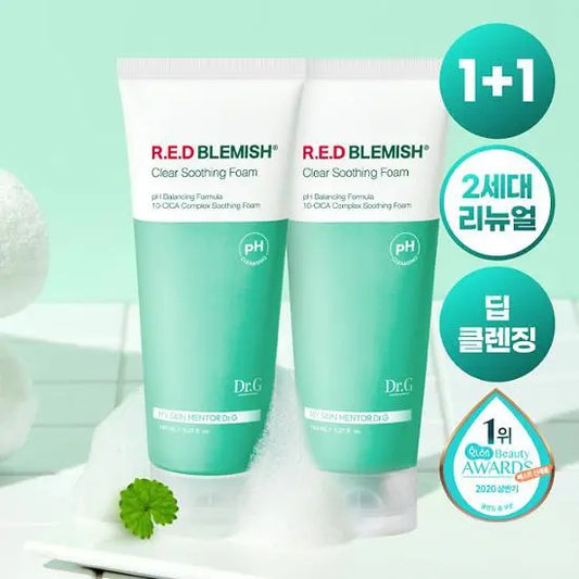 [Dr.G] Red Blemish Clear Soothing Foam Set with Soft Creamy Lather | 2-Piece Option