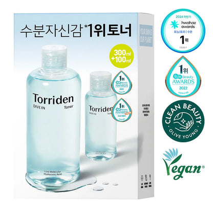 [Torriden] Dive-In Lightweight Dewy Moisture Toner Set 300ml + Bonus 100ml