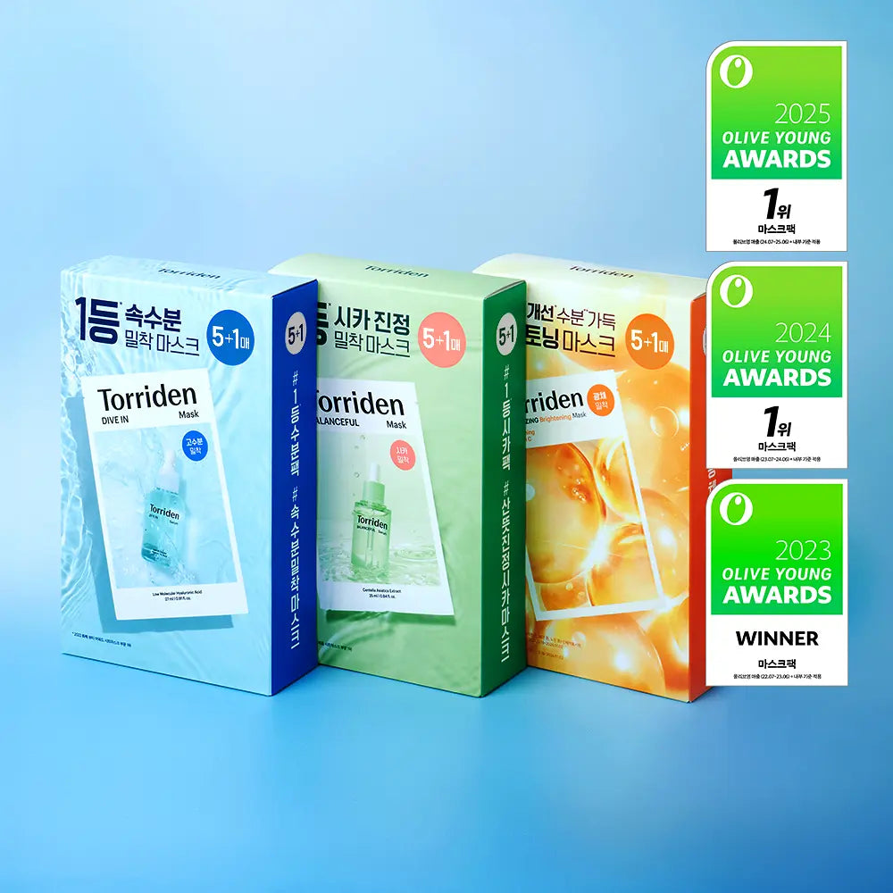 [Torriden] Sheet Mask Set with Fresh Comfort Finish 5+1 Count (Hydration / Calm / Radiance Options)