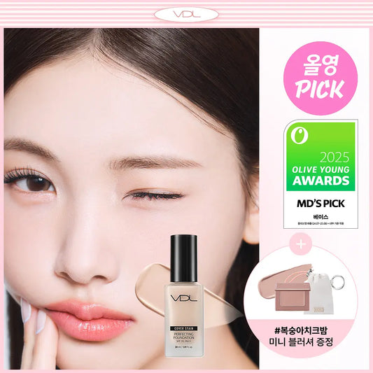 [vdl] Cover Stain Perfecting Foundation Soft Radiant Finish 30ml Set (with Pouch)