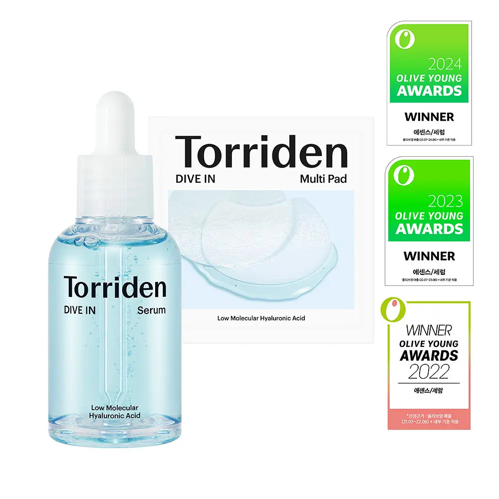 [Torriden] Dive-In Lightweight Moisture Glow Serum Set 50ml + Multi Pads (10 Sheets)