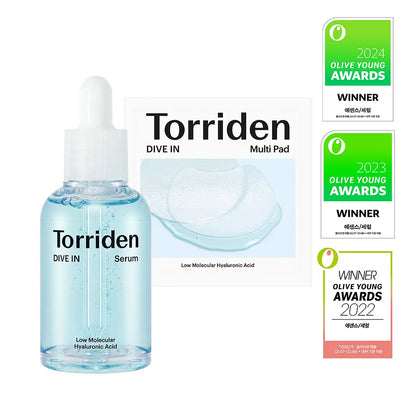 [Torriden] Dive-In Lightweight Moisture Glow Serum Set 50ml + Multi Pads (10 Sheets)