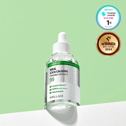[WELLAGE] Real Cica Calming Ampoule Lightweight Comfort Finish 50ml