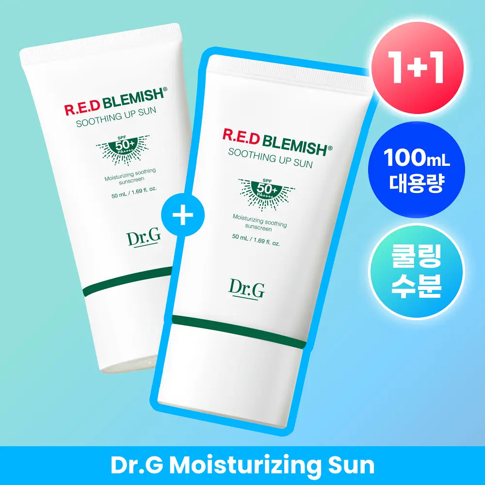 [Dr.G] Red Blemish Soothing Up Sun Cream Set with Hydrating Soft Finish | 50ml × 2