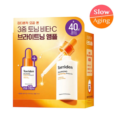 [Torriden] Vitamin C Glow Essence Ampoule Lightweight Radiant Finish Set 30ml (+10ml Bonus)