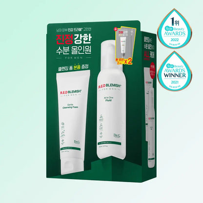 [Dr.G] Red Blemish For Men Hydrating Fluid & Foam Cleanser Set | 2-Piece Kit + Samples