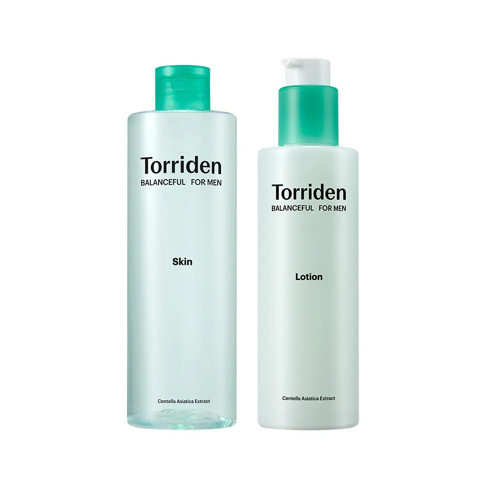 [Torriden] Men’s Cica Daily Skin & Lotion Set Lightweight Fresh Finish Duo (+Travel Sizes)