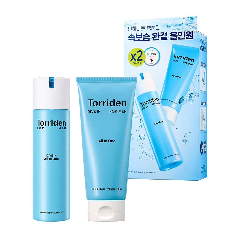 [Torriden] Dive-In For Men Lightweight Moisture All-in-One Gel Cream Duo Set 200g x2