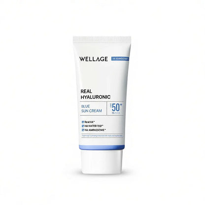 [WELLAGE] Real Hyaluronic Blue Sun Cream Lightweight Hydrating Finish 50ml (1+1 Set)