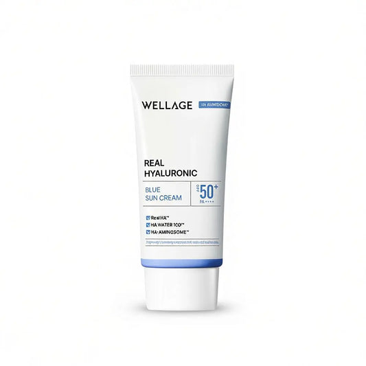 [WELLAGE] Real Hyaluronic Blue Sun Cream Lightweight Hydrating Finish 50ml (1+1 Set)