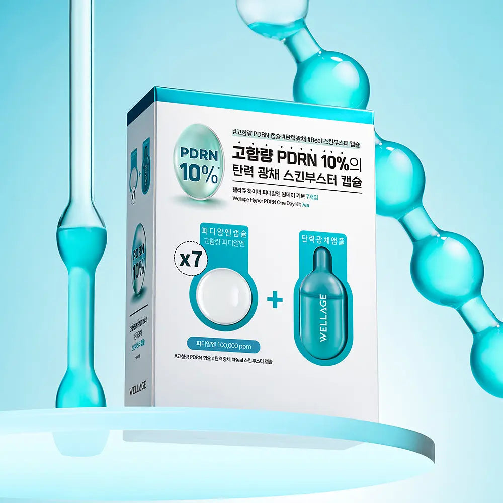 [WELLAGE] Hyper PDRN One-Day Skincare Kit Lightweight Hydrating Finish 7-Count
