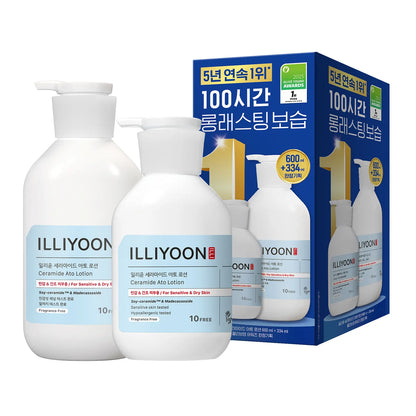 [illiyoon] Ceramide Ato Lotion Lightweight Moisturizing Body Lotion Set 600 ml + 334 ml