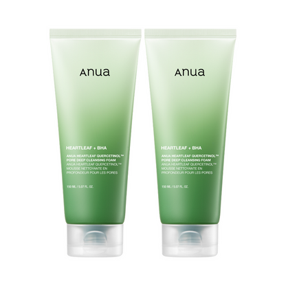 [Anua] Heartleaf Quercetinol Pore Deep Cleansing Foam 150ml 2-Pack by oliveYoung
