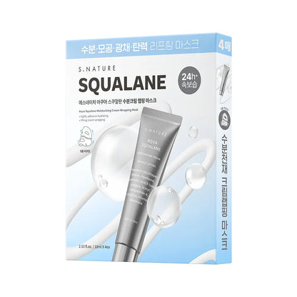 [S.NATURE] Aqua Squalane Cream Wrapping Sheet Mask Soft Moist Finish | 4 Sheets