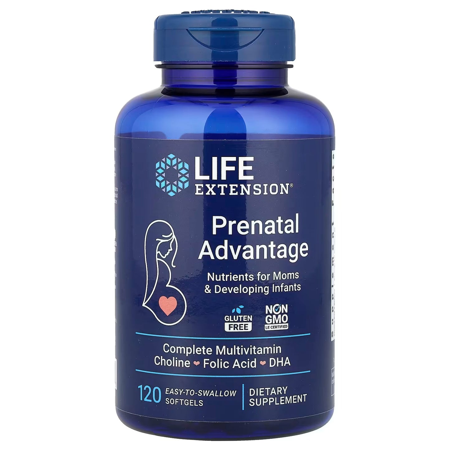 [Life Extension] Prenatal Multivitamin with DHA & Choline | Daily Nutrient Support | 120 Softgels | GlowLab