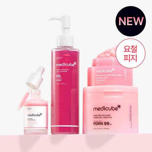 [Medicube] PDRN Pink Peptide Serum Set – Soft Radiant Finish + Refill & Toner Pads – 30ml + 50ml + 2 Pads