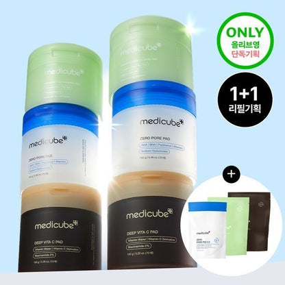 [Medicube] Pore Care Toner Pad Set with Smooth Refreshing Finish | 150 Pads (Large Capacity)