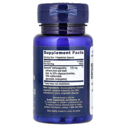 [LIFE EXTENSION] Optimized Ashwagandha 125mg | 60 Vegetarian Capsules x 2 Bottles | Shipping from Korea