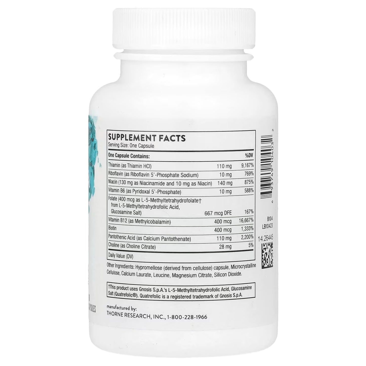 [Thorne] Basic B Complex | Dietary Supplement with B Vitamins | 60 Capsules