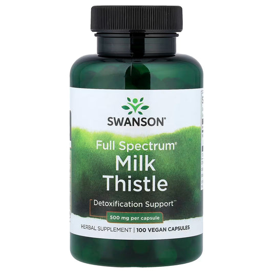 [Swanson] Full Spectrum Milk Thistle – 500mg Vegan Supplement | 100 Capsules