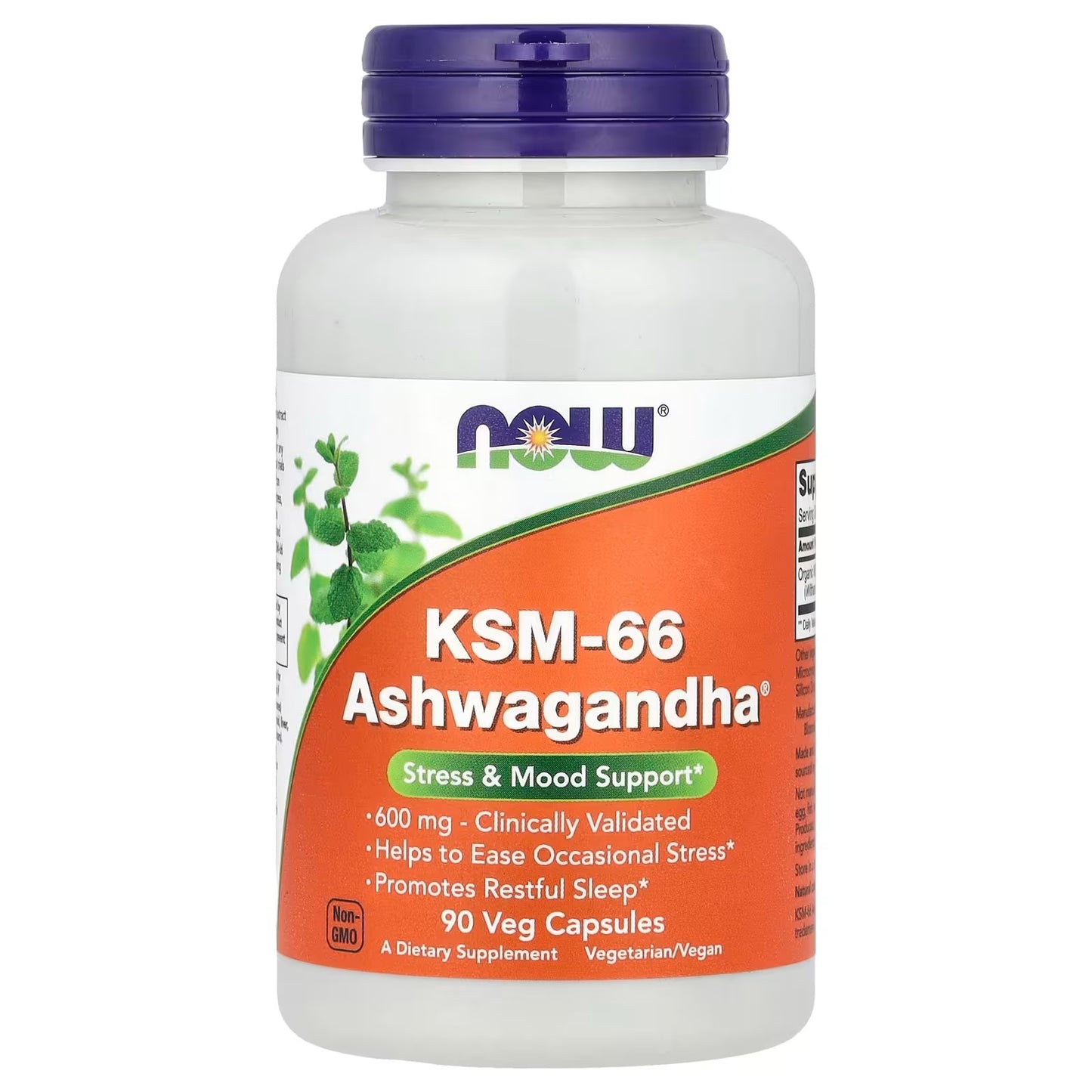 [NOW Foods] KSM-66 Ashwagandha 600mg | Stress & Wellness Support | 90 Veg Capsules