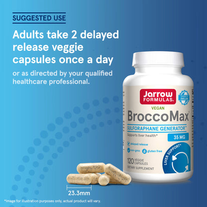 [Jarrow Formulas] Vegan BroccoMax 35mg | Dietary Supplement | 60 / 120 Veggie Capsules