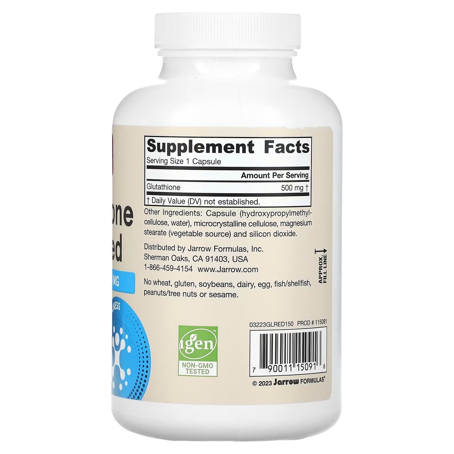 [Jarrow Formulas] Reduced Glutathione 500mg | Dietary Supplement for Daily Wellness | 60 / 120 / 150 Veggie Capsules