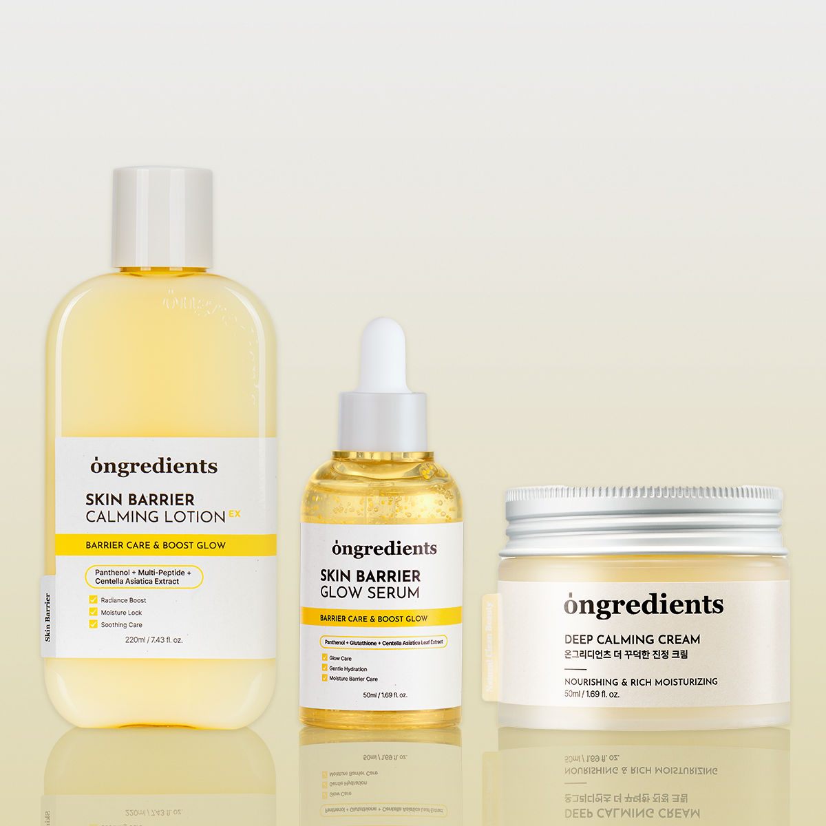 [ongredients] Hydrating Barrier Glow Care Set Soft Radiant Finish 3-Piece Set