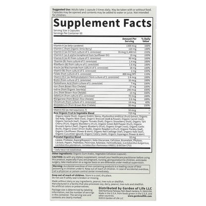 [Garden of Life] Vitamin Code RAW Prenatal – Whole Food Multivitamin Formula | 90 / 180 Vegetarian Capsules