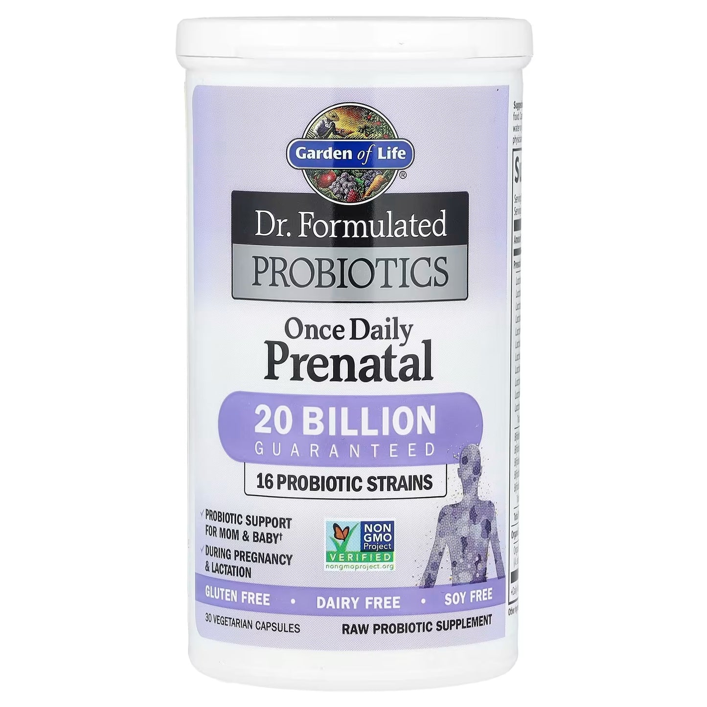 [Garden of Life] Dr. Formulated Probiotics Once Daily Prenatal – 20 Billion CFU, 16 Strains | 30 Vegetarian Capsules