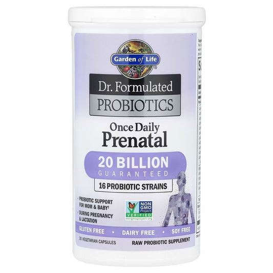 [Garden of Life] Dr. Formulated Probiotics Once Daily Prenatal – 20 Billion CFU, 16 Strains | 30 Vegetarian Capsules