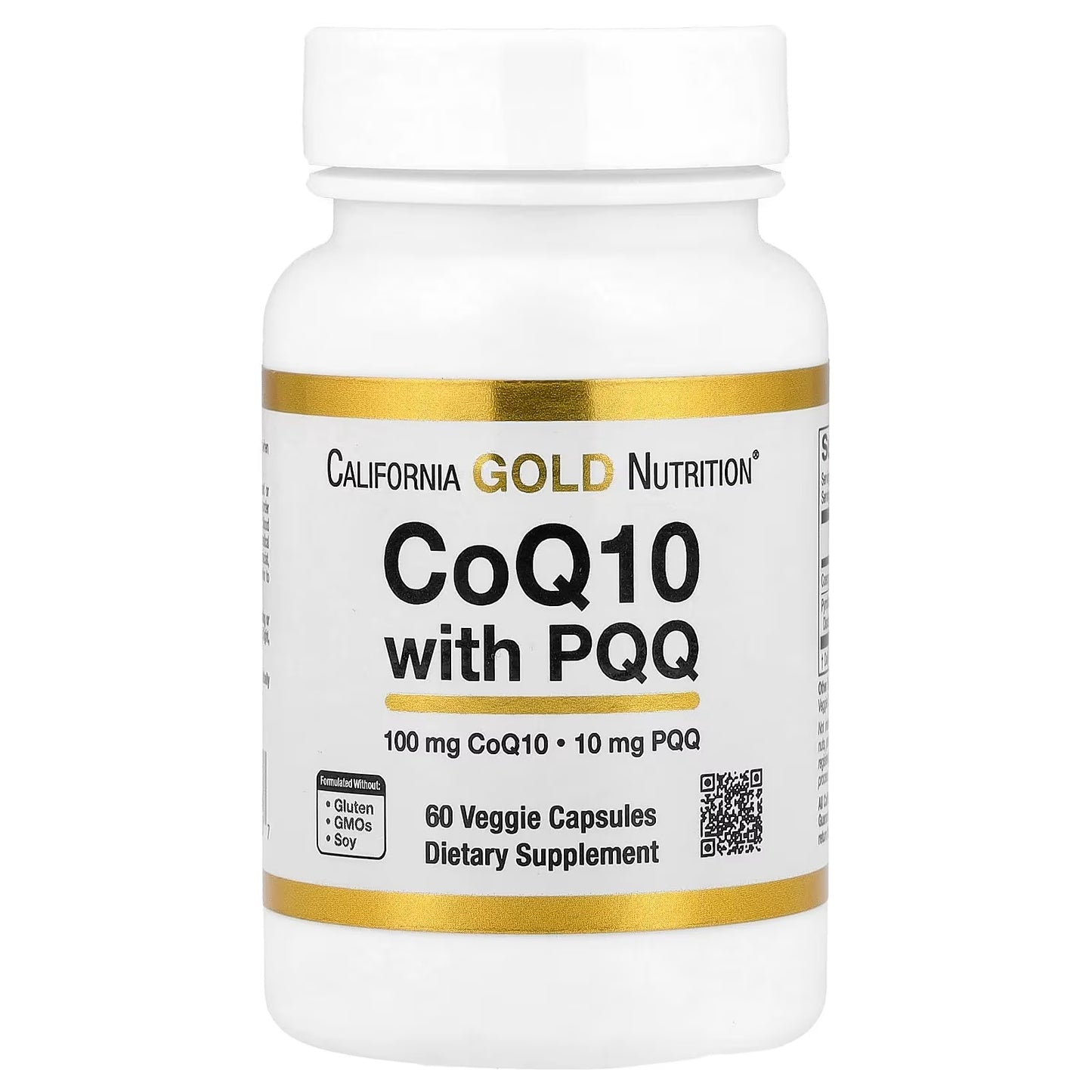 [California Gold Nutrition] CoQ10 with PQQ | Premium Coenzyme Q10 Complex | 60 Veggie Capsules