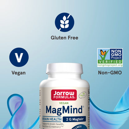 [Jarrow Formulas] MagMind Magnesium L-Threonate 2000mg | Dietary Supplement for Daily Wellness | 90 Veggie Capsules