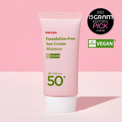 [ma:nyo Factory] Foundation-Free Sun Cream Moisture SPF50+ PA++++ | Hydrating Vegan Tone-Up UV Defense 50mL