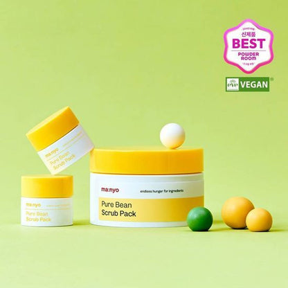[ma:nyo Factory] Pure Bean Scrub Pack | Gentle Exfoliating & Hydrating Care | 100g + 7g x 2ea