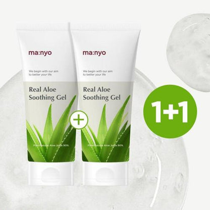 [ma:nyo Factory] Real Aloe Soothing Gel 2-for-1 Set | Cooling & Hydrating Care | 200ml x 2