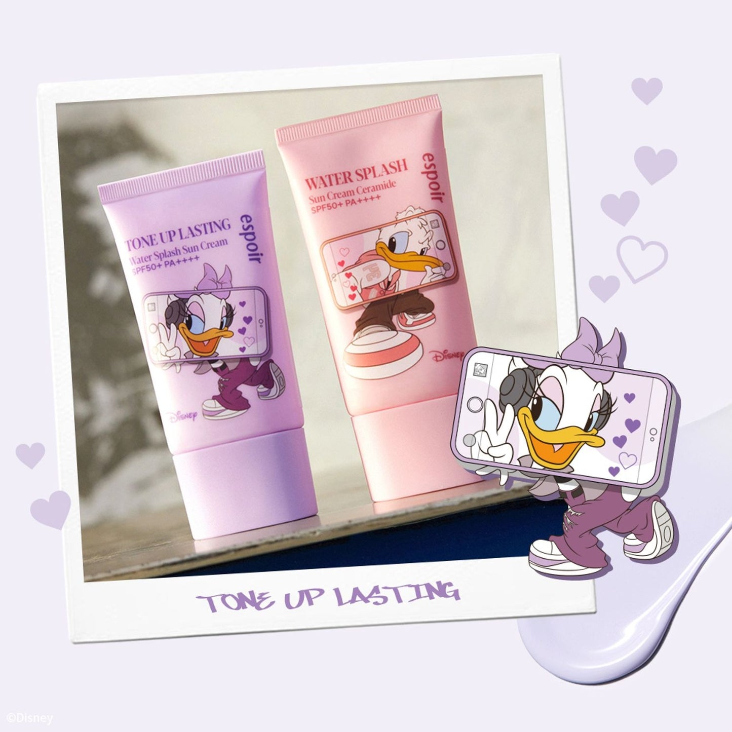 [espoir] DISNEY EDITION Water Splash Sun Cream Tone Up Lasting – Lavender Moisture SPF50+ PA++++ | 50ml