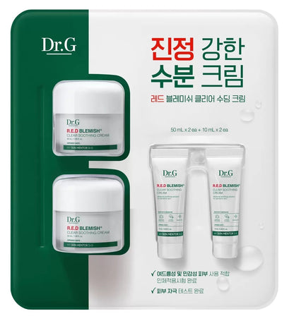 [Dr.G] Red Blemish Clear Soothing Cream | Intensive Hydration & Sensitive Skin Relief | 50ml x2 + 10ml x2