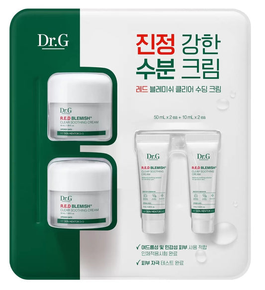 [Dr.G] Red Blemish Clear Soothing Cream | Intensive Hydration & Sensitive Skin Relief | 50ml x2 + 10ml x2