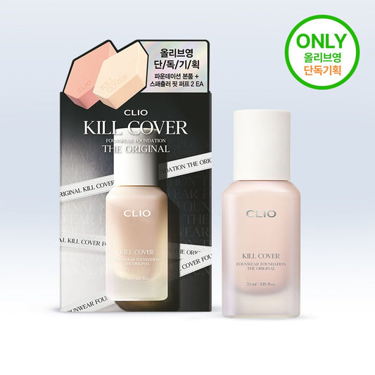 [CLIO] Kill Cover Founwear Foundation The Original 35ml | Lightweight Full Coverage Liquid Foundation (Olive Young Exclusive Set)