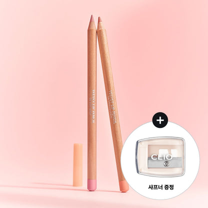 [CLIO] Velvet Lip Pencil 1.45g (+Sharpener) | Smooth Matte Color & Soft Blurring Finish